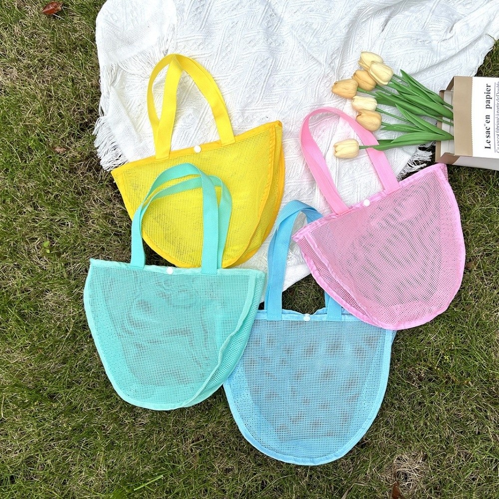 Tote Bag Beach - Легкая однотонная сетчатая сумка-органайзер INS, водонепроницаемая,