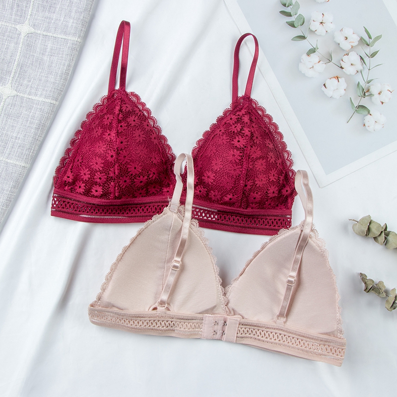Bralette Triangle Set - Сексуальный кружевной бюстгальтер с цветочным принтом