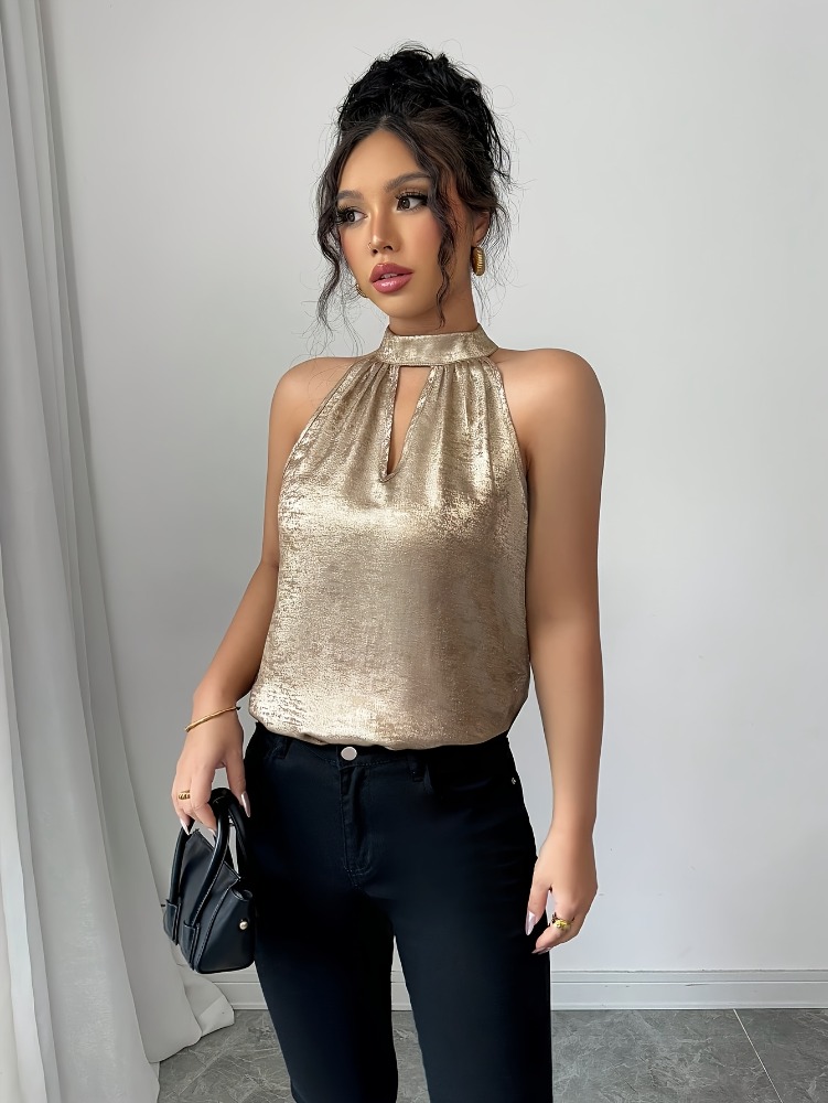 Золотистая блестящая блузка цв – обзор и цена Blouse Off Shoulder