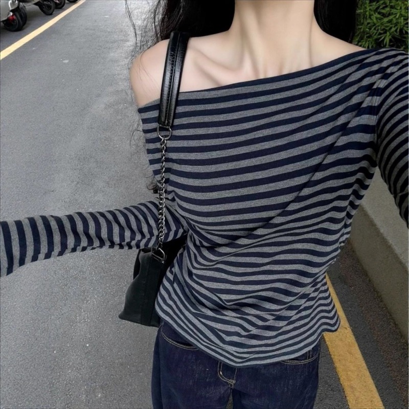 Женская винтажная полосатая бл – обзор и цена Blouse Off Shoulder
