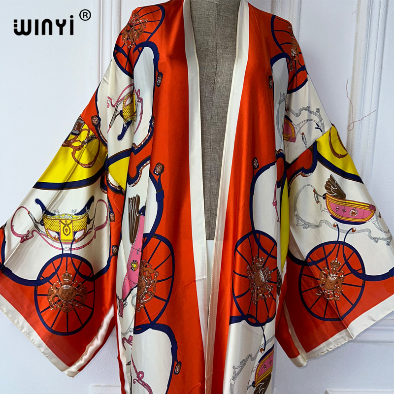WINYI Бохо-кимоно с принтом, л – обзор и цена Cover Up Kaftan